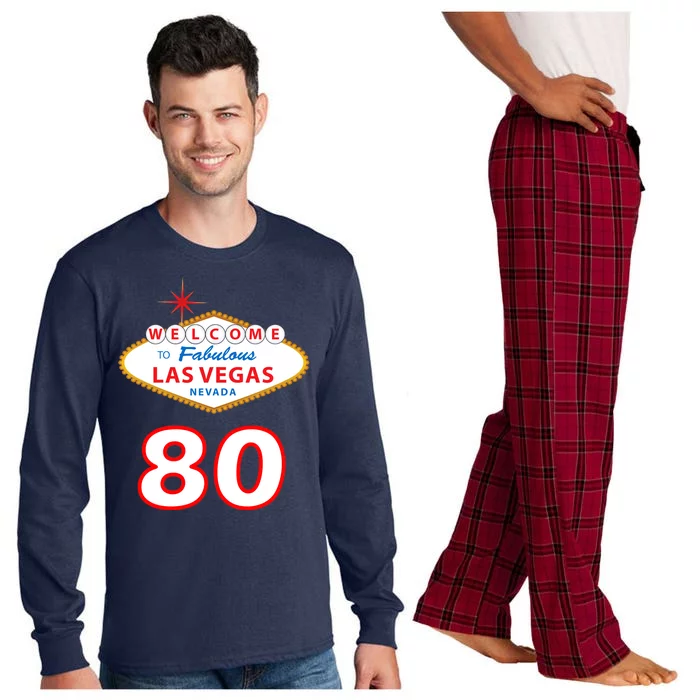 80 Years Old In Vegas - 80th Birthday Long Sleeve Pajama Set