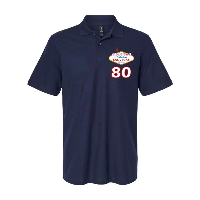 80 Years Old In Vegas - 80th Birthday Softstyle Adult Sport Polo