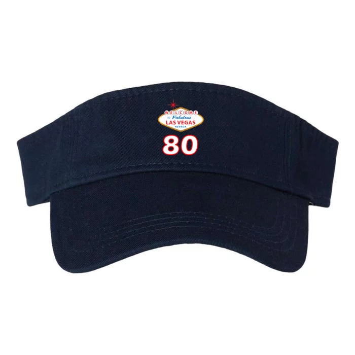 80 Years Old In Vegas - 80th Birthday Valucap Bio-Washed Visor