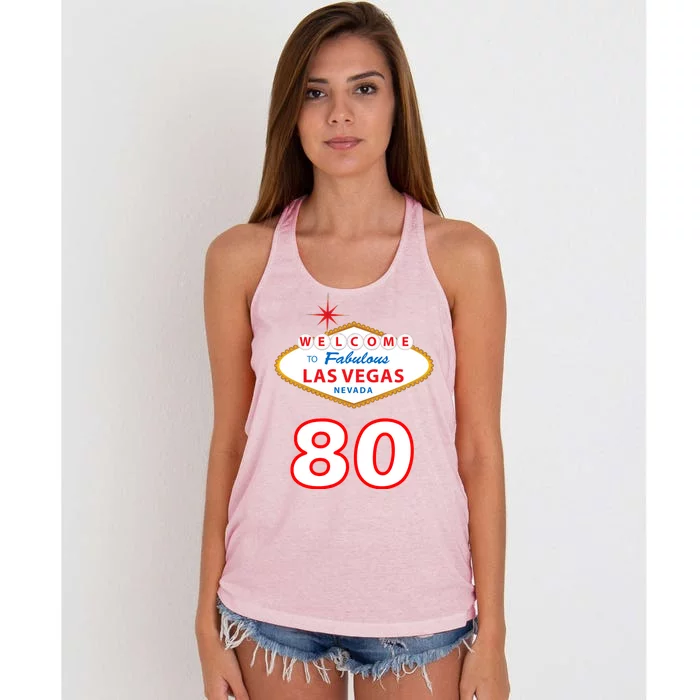 80 Years Old In Vegas - 80th Birthday Women's Knotted Racerback Tank