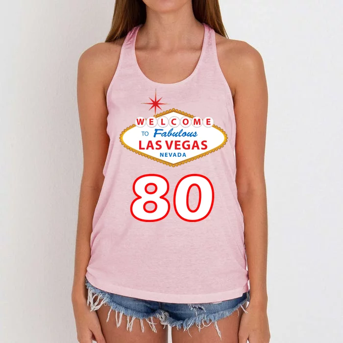 80 Years Old In Vegas - 80th Birthday Women's Knotted Racerback Tank