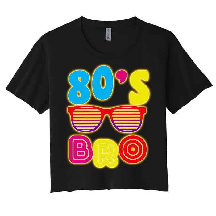 80's Bro Retro Shades Women's Crop Top Tee