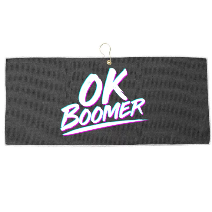 80's Retro Ok Boomer Large Microfiber Waffle Golf Towel