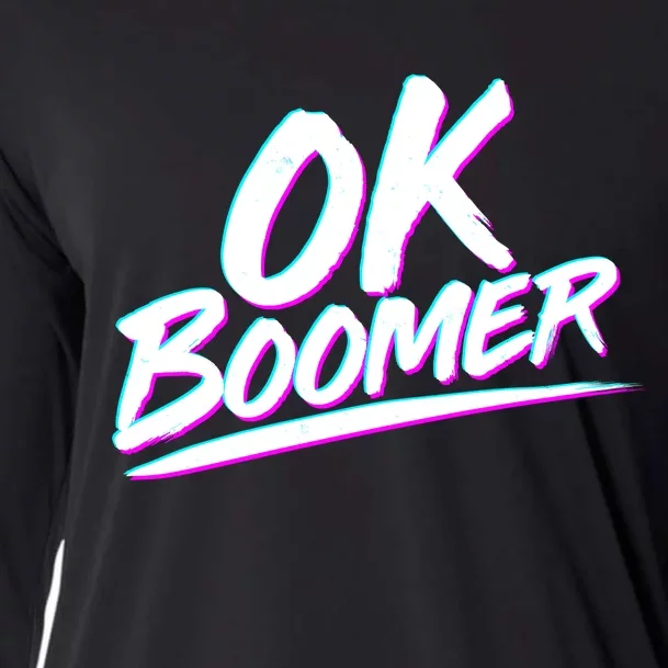 80's Retro Ok Boomer Cooling Performance Long Sleeve Crew