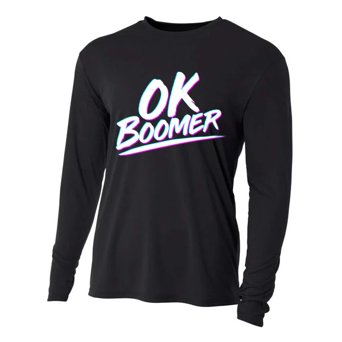 80's Retro Ok Boomer Cooling Performance Long Sleeve Crew