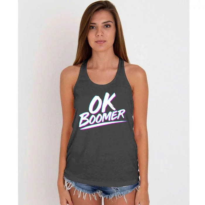 80's Retro Ok Boomer Women's Knotted Racerback Tank