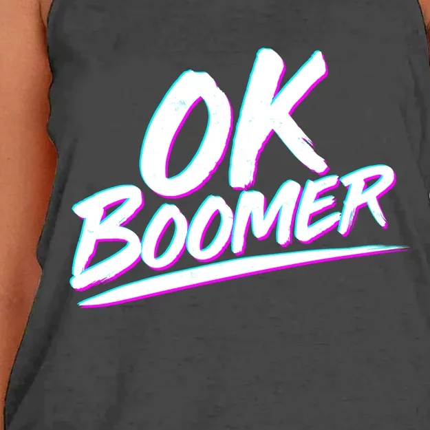 80's Retro Ok Boomer Women's Knotted Racerback Tank