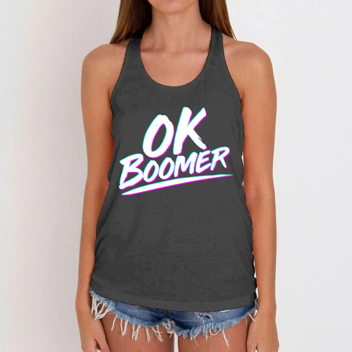 80's Retro Ok Boomer Women's Knotted Racerback Tank