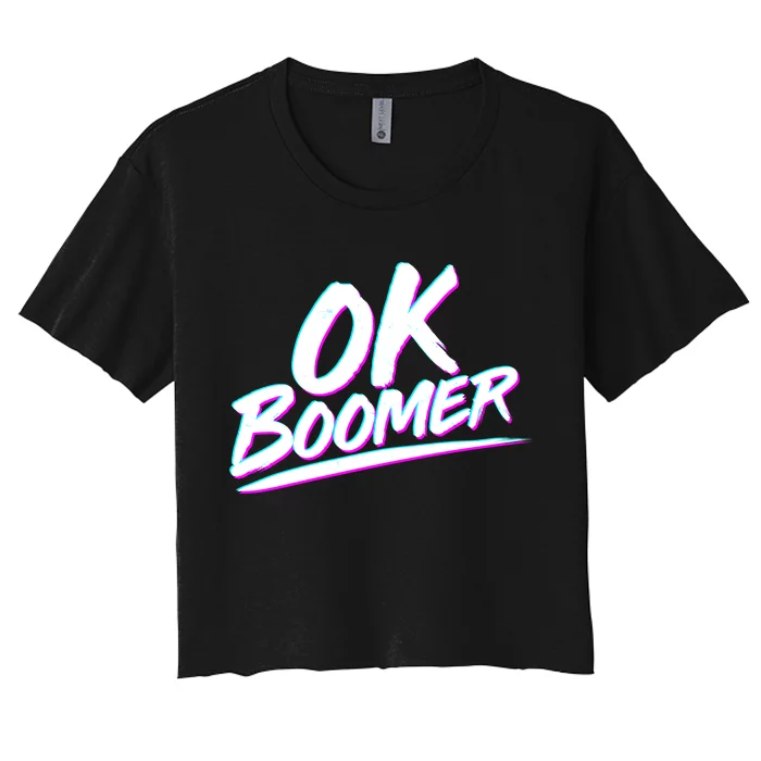 80's Retro Ok Boomer Women's Crop Top Tee