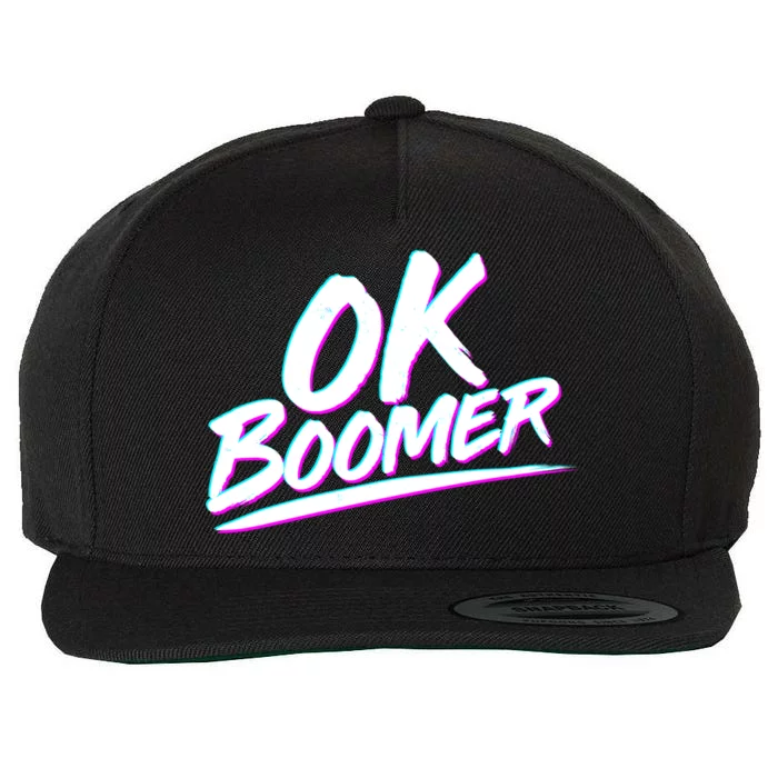 80's Retro Ok Boomer Wool Snapback Cap