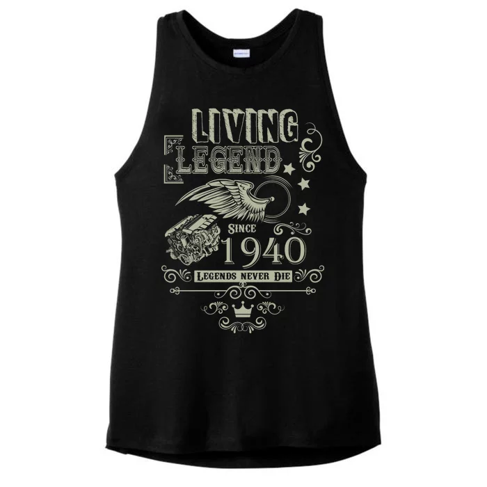 80th Birthday Legend Since 1940 Ladies Tri-Blend Wicking Tank