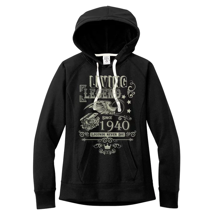 80th Birthday Legend Since 1940 Women's Fleece Hoodie