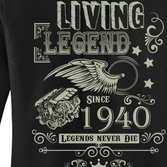 80th Birthday Legend Since 1940 Women's Pullover Hoodie