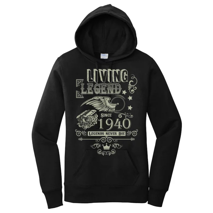 80th Birthday Legend Since 1940 Women's Pullover Hoodie