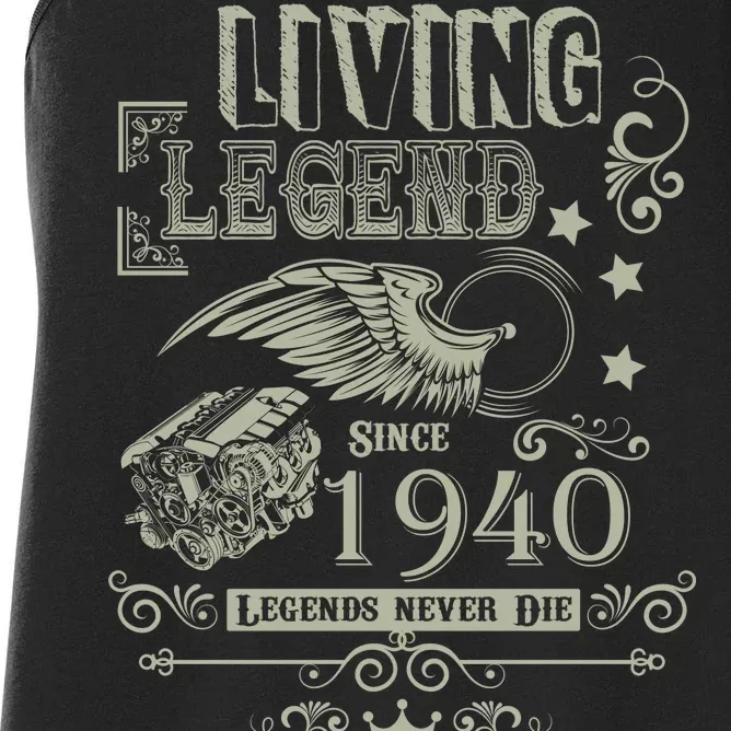 80th Birthday Legend Since 1940 Women's Racerback Tank