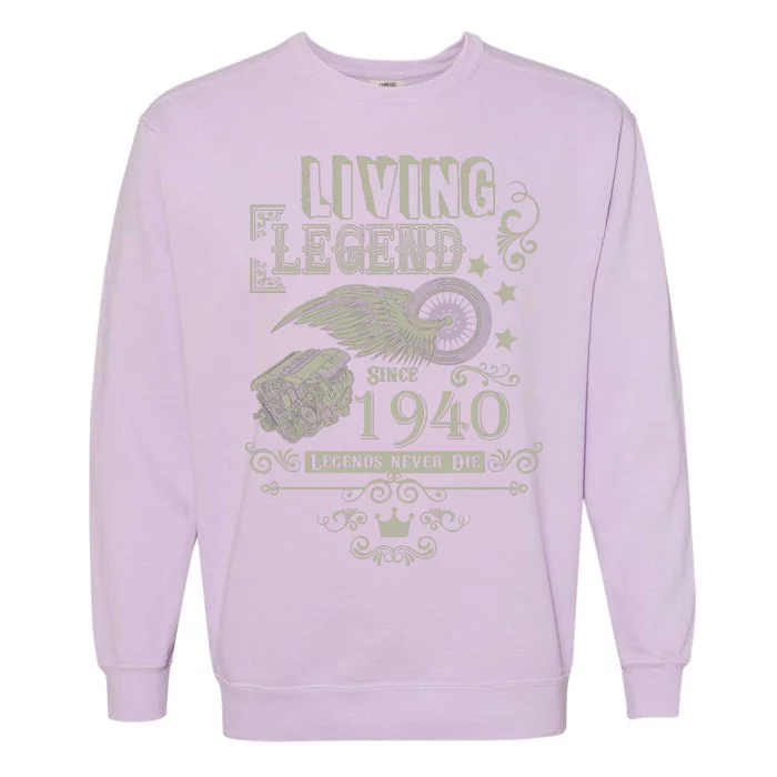 80th Birthday Legend Since 1940 Garment-Dyed Sweatshirt