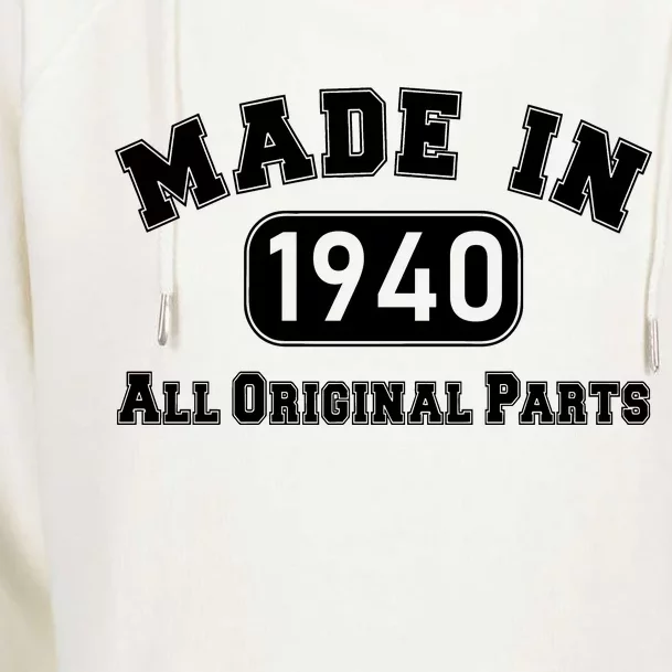 80th Birthday Made in 1940 All Original Parts Womens Funnel Neck Pullover Hood