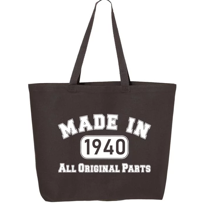 80th Birthday Made in 1940 All Original Parts 25L Jumbo Tote