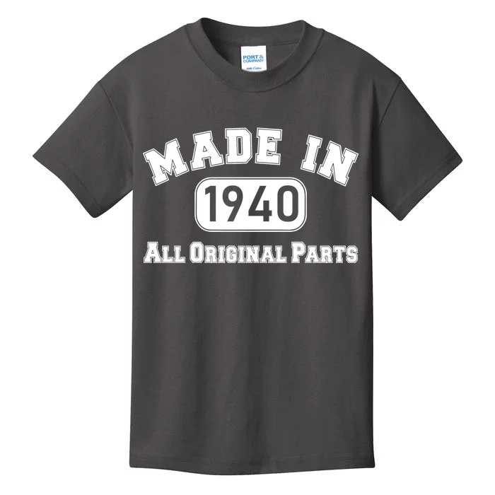 80th Birthday Made in 1940 All Original Parts Kids T-Shirt