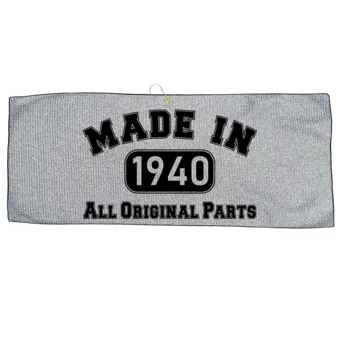 80th Birthday Made in 1940 All Original Parts Large Microfiber Waffle Golf Towel