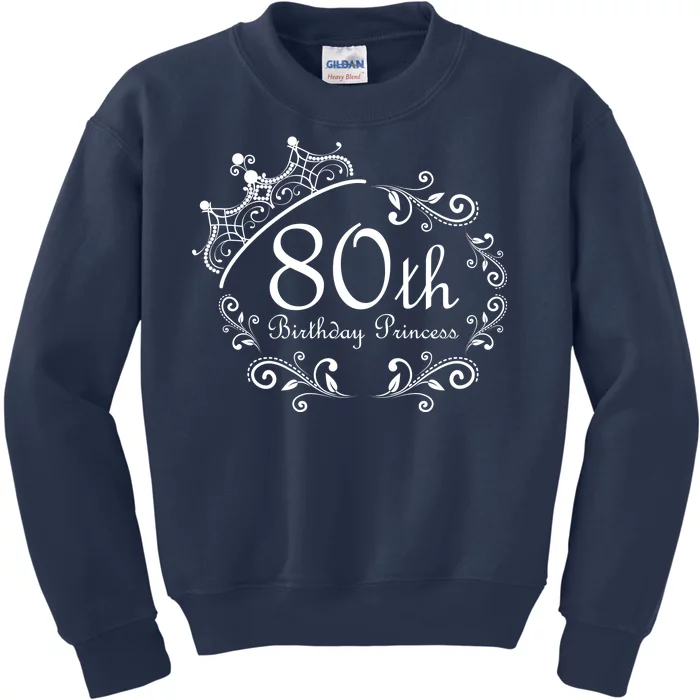 80th Birthday Princess Kids Sweatshirt