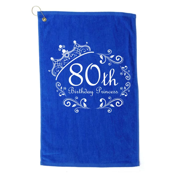 80th Birthday Princess Platinum Collection Golf Towel