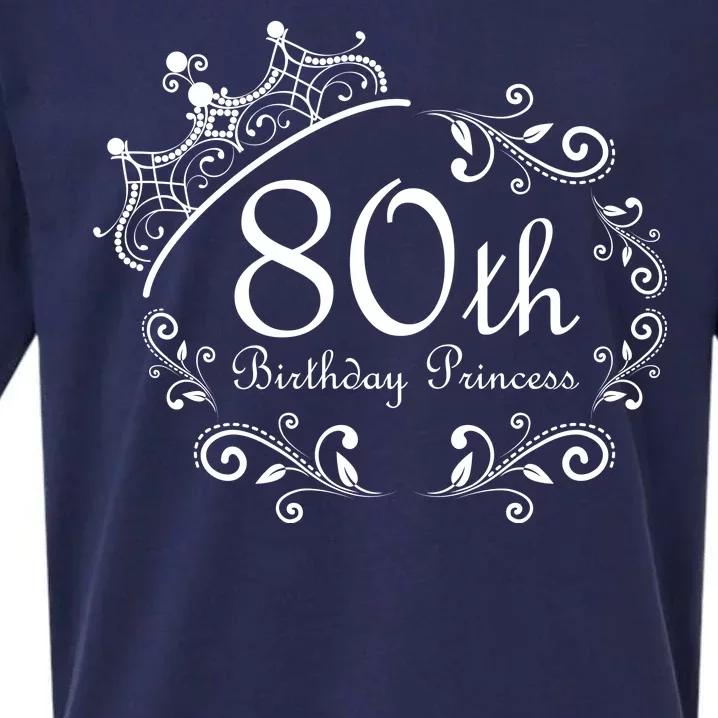 80th Birthday Princess Sueded Cloud Jersey T-Shirt