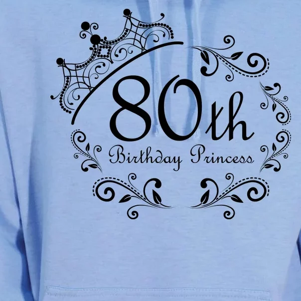 80th Birthday Princess Unisex Surf Hoodie