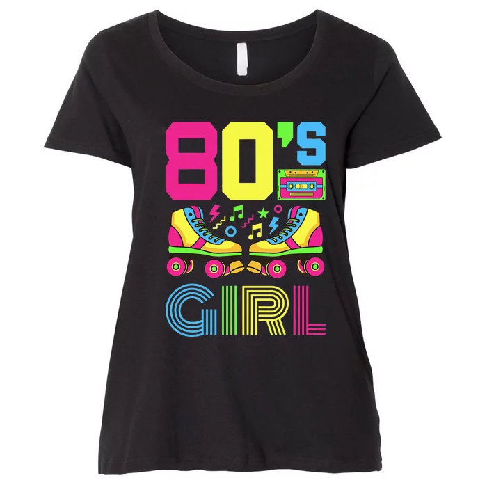 80s 1980s Fashion Theme Party Outfit Eighties Costume Women's Plus Size  T-Shirt