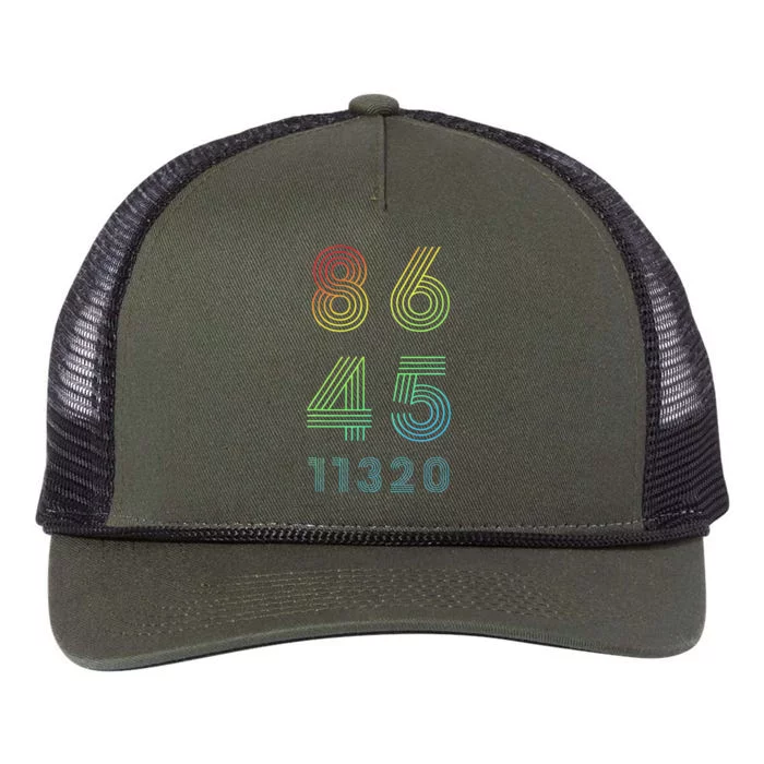 86 45 2020 Cool Retro Anti Trump Vote 8645 864511320 Retro Rope Trucker Hat Cap