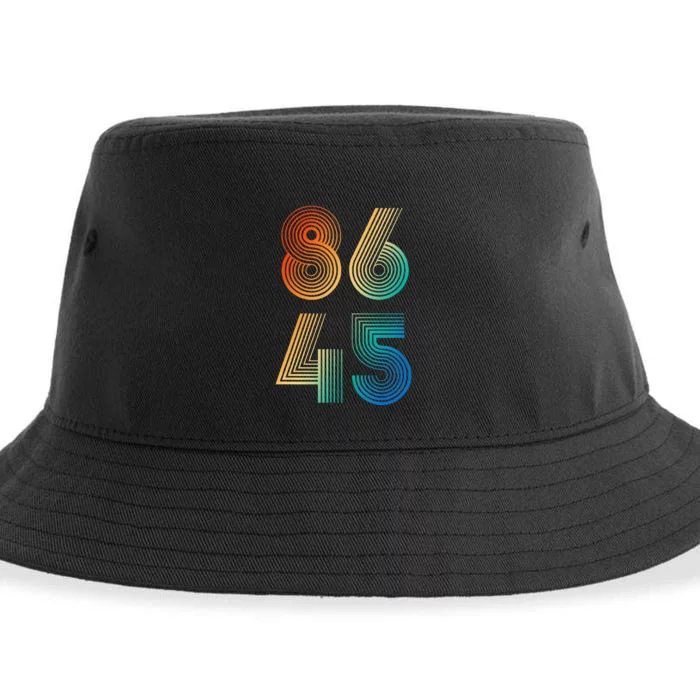 86 45 Dump Trump Cool Retro Anti Trump Sustainable Bucket Hat