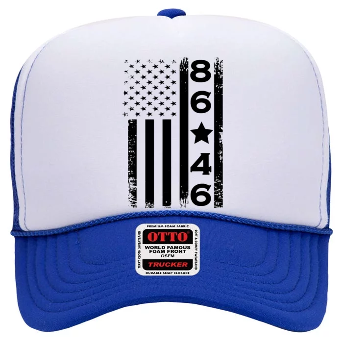 86 46 Impeach Biden 46 Vintage Distressed 86 46 Anti Biden High Crown Mesh Trucker Hat