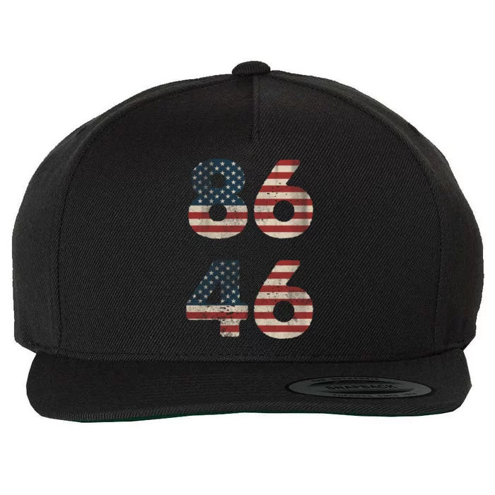 86 46 Impeach Anti Biden Vintage Distressed Wool Snapback Cap