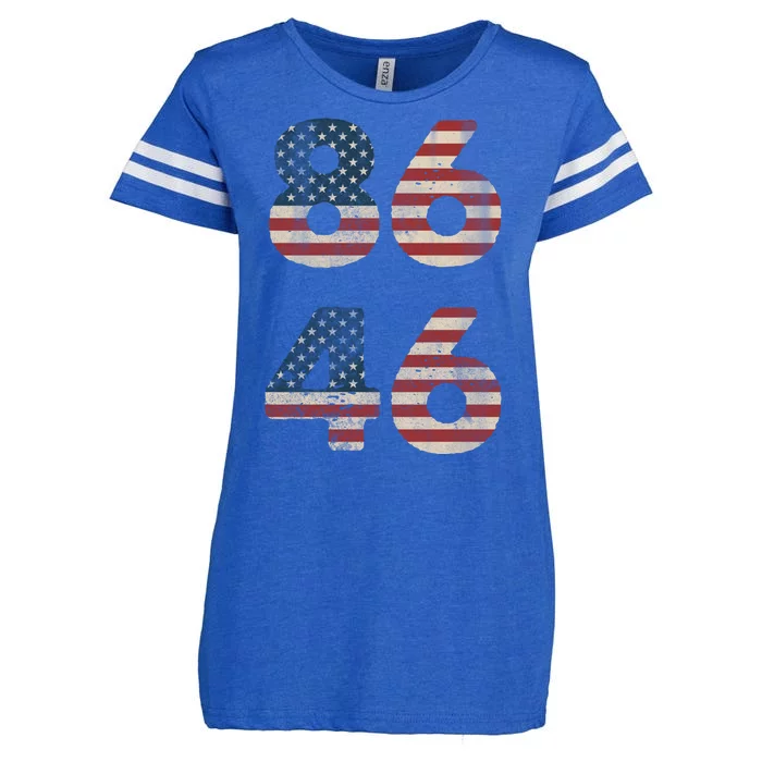 86 46 Impeach Anti Biden Vintage Distressed Enza Ladies Jersey Football T-Shirt