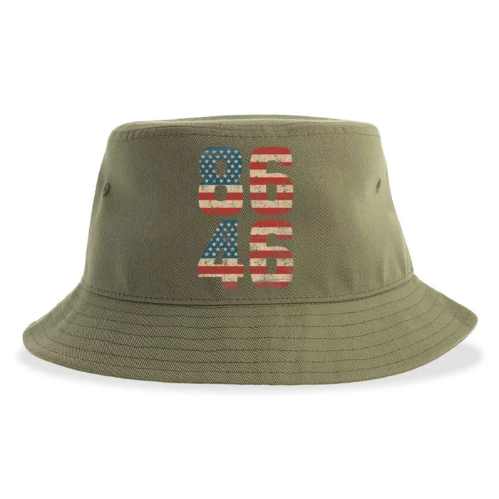 86 46 Impeach Biden 46 Vintage Distressed 8646 Anti Biden Sustainable Bucket Hat