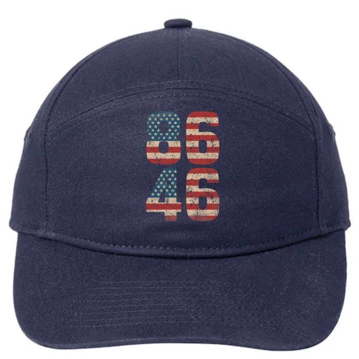 86 46 Impeach Biden 46 Vintage Distressed 8646 Anti Biden 7-Panel Snapback Hat