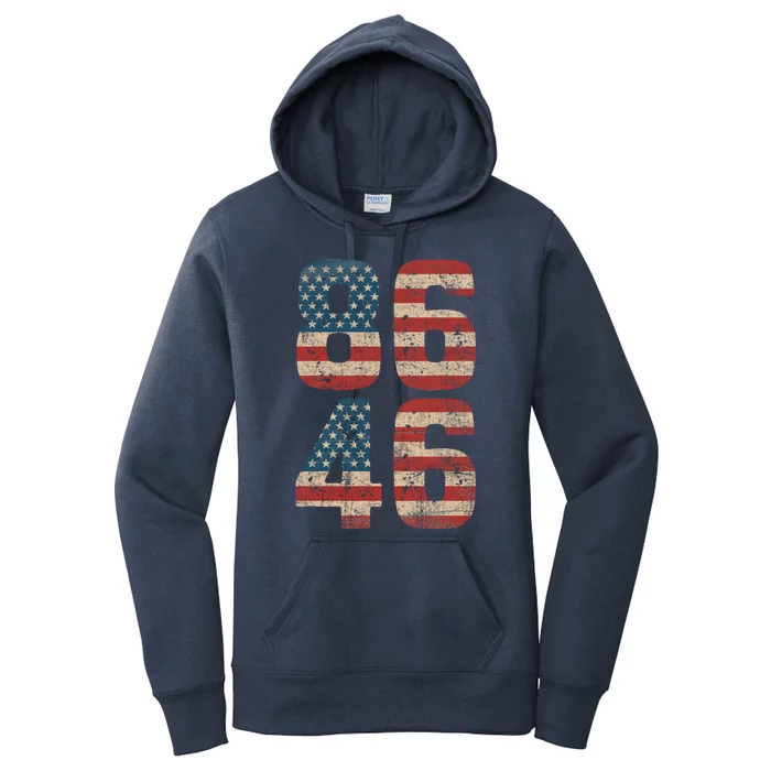 86 46 Impeach Biden 46 Vintage Distressed 8646 Anti Biden Women's Pullover Hoodie