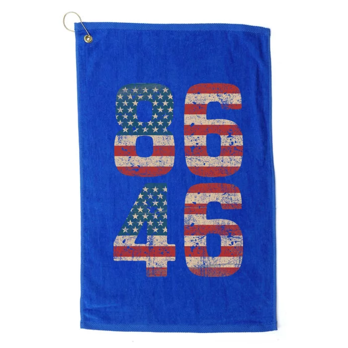 86 46 Impeach Biden 46 Vintage Distressed 8646 Anti Biden Platinum Collection Golf Towel