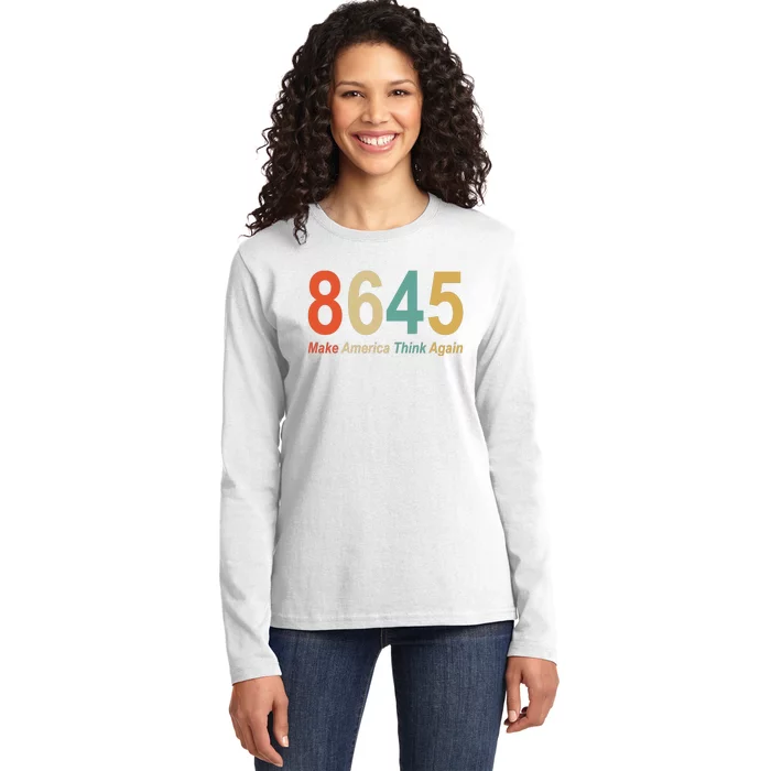 86 45 Make America Think Again Ladies Long Sleeve Shirt