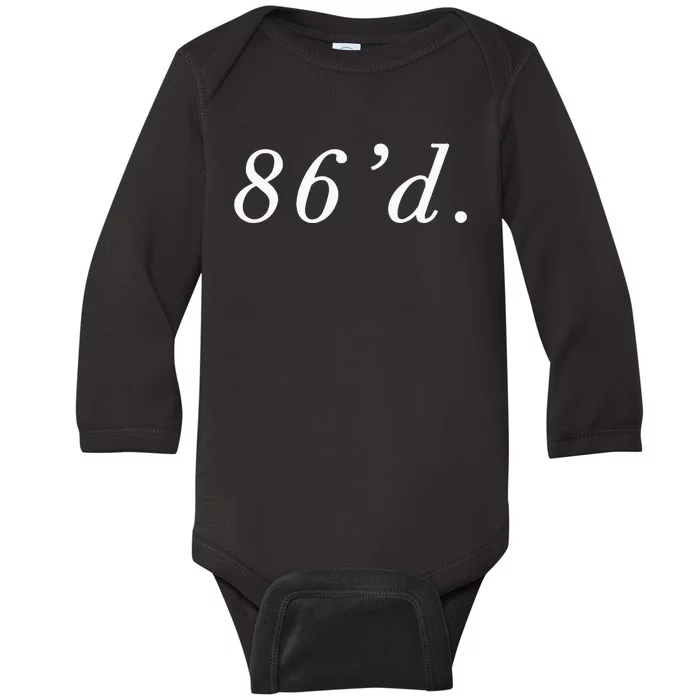 86 86d Funny Chef Funny Restaurant Slang Baby Long Sleeve Bodysuit