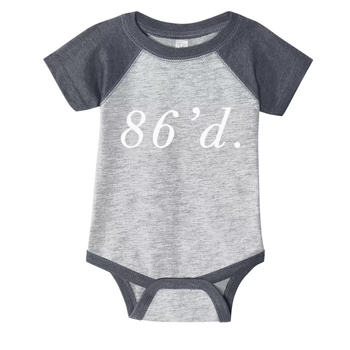 86 86d Funny Chef Funny Restaurant Slang Infant Baby Jersey Bodysuit