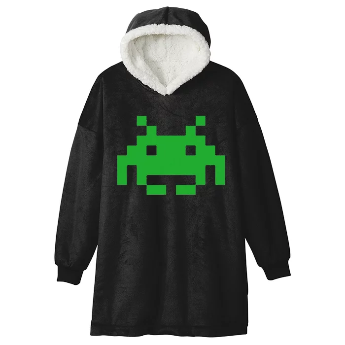 80s 8bit Vintage Video Game For Old School Gamer Hooded Wearable Blanket