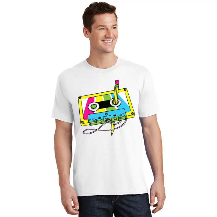 80s 90s Cassette Pencil Theme Party T-Shirt