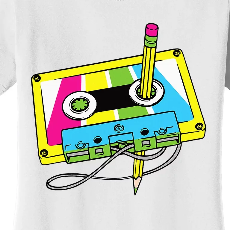 80s 90s Cassette Pencil Theme Party Women's T-Shirt