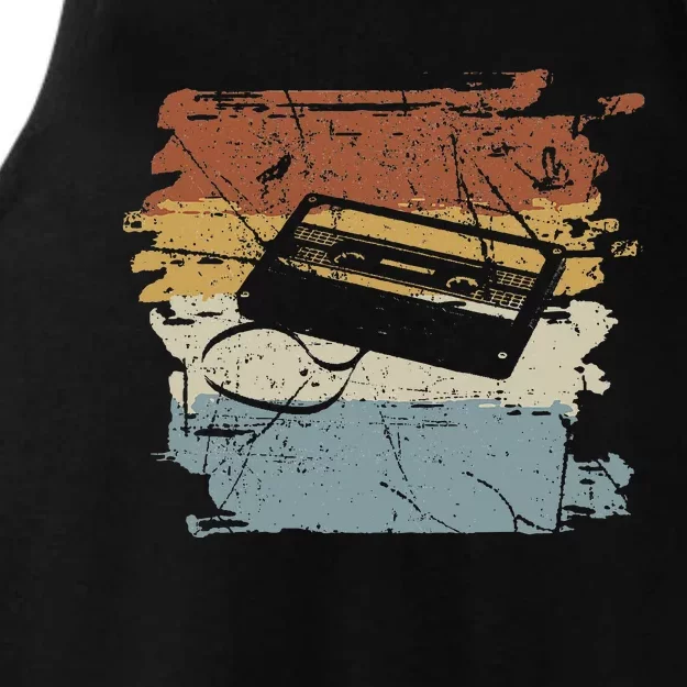 80S 90S Cassette Ladies Tri-Blend Wicking Tank