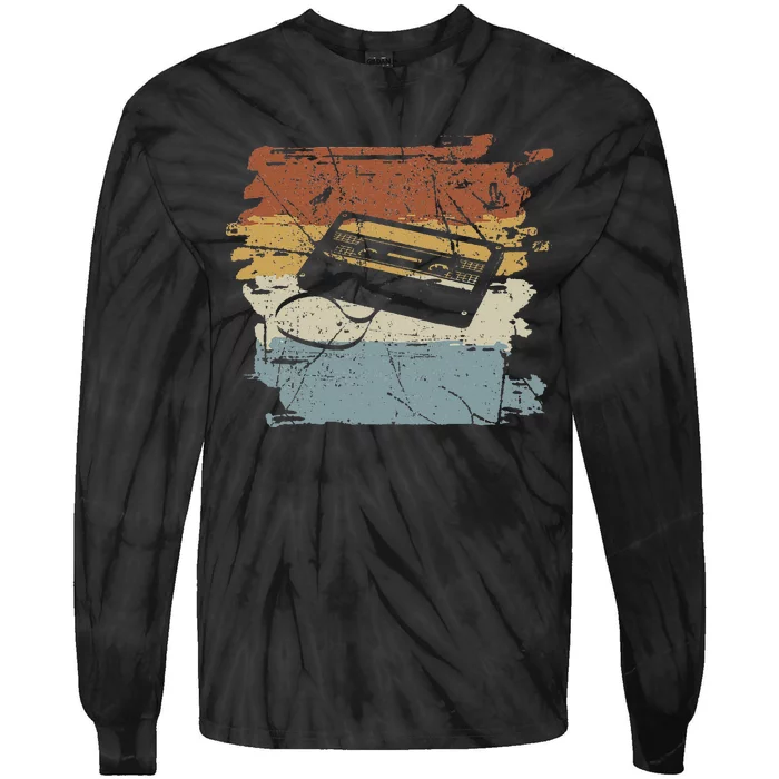 80S 90S Cassette Tie-Dye Long Sleeve Shirt