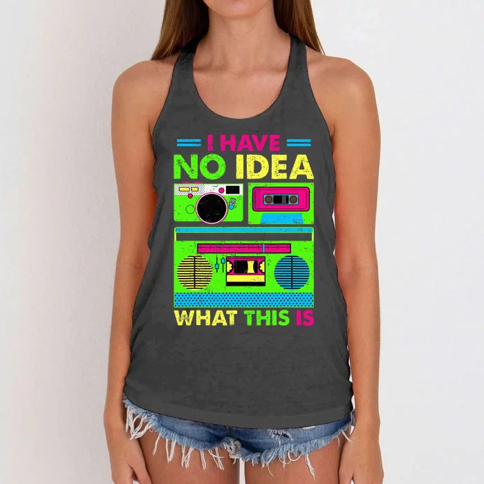 80s 90s Have No Idea What This Is Women's Knotted Racerback Tank