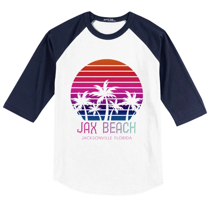 80s 90s Jacksonville Florida Vacation Jax Beach Baseball Sleeve Shirt