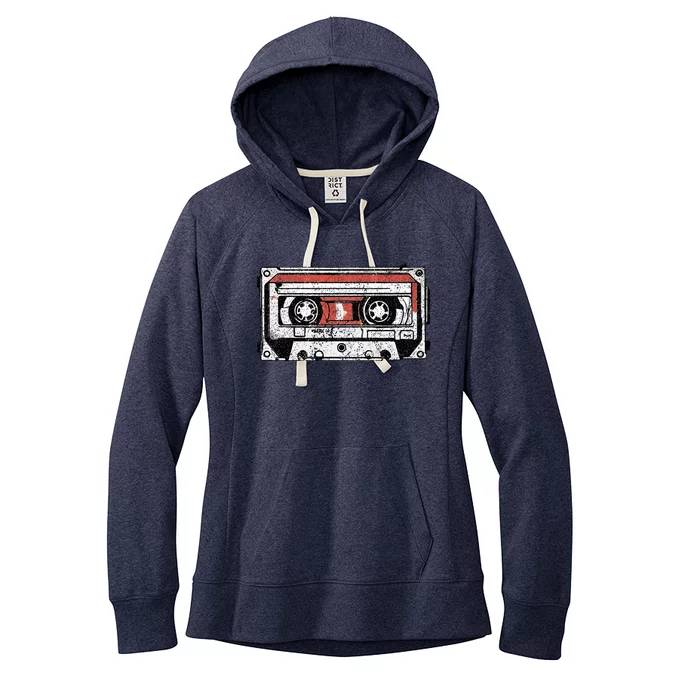 80s 90s nostalgic retro cassette tape throwbackmemories Women's Fleece Hoodie