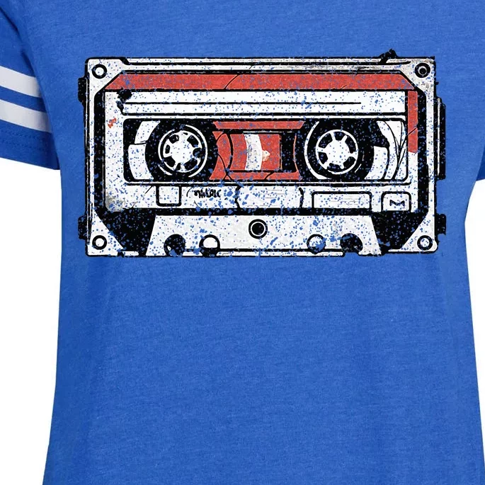 80s 90s nostalgic retro cassette tape throwbackmemories Enza Ladies Jersey Football T-Shirt